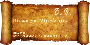 Biswanger Virgínia névjegykártya